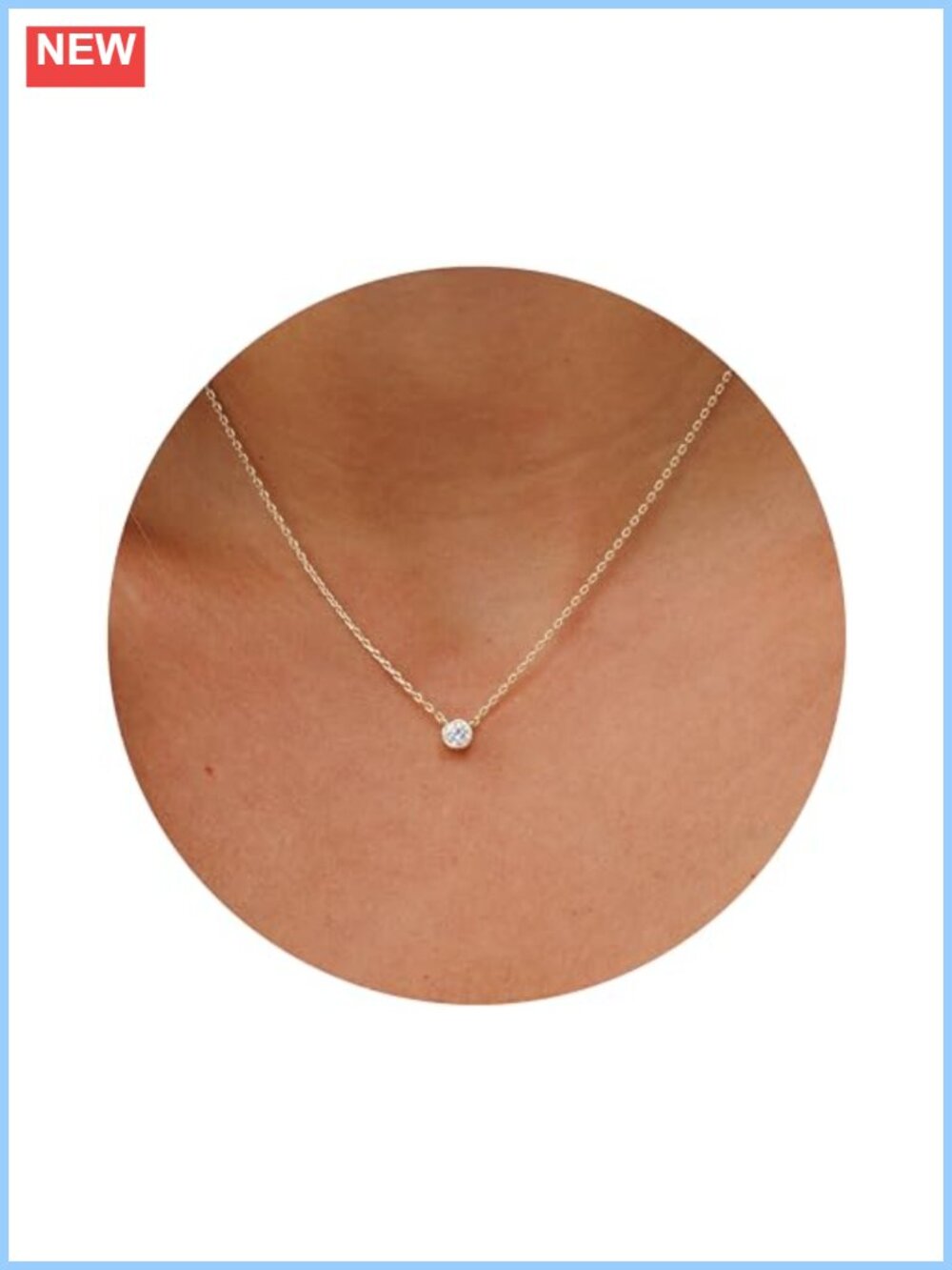 Galis Dainty Necklace Silver Gold Plated Choker Pendant Women